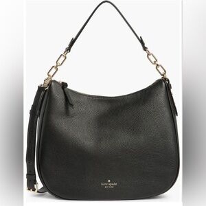 Kate Spade Mulberry Vivian Black Leather Chain Hobo Bag
